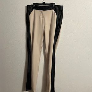 Gianni Bini Cream/ Black Faux Leather Leggings Size L